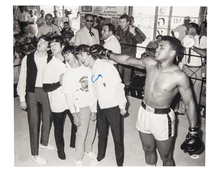Cassius Clay Autographed 20x24 Photo With the Beatles